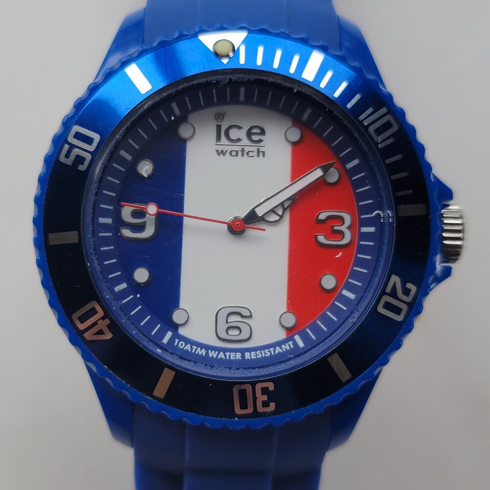 Vintage Watches Ice Watch Blue Silicone Mens Quartz Diver Dial